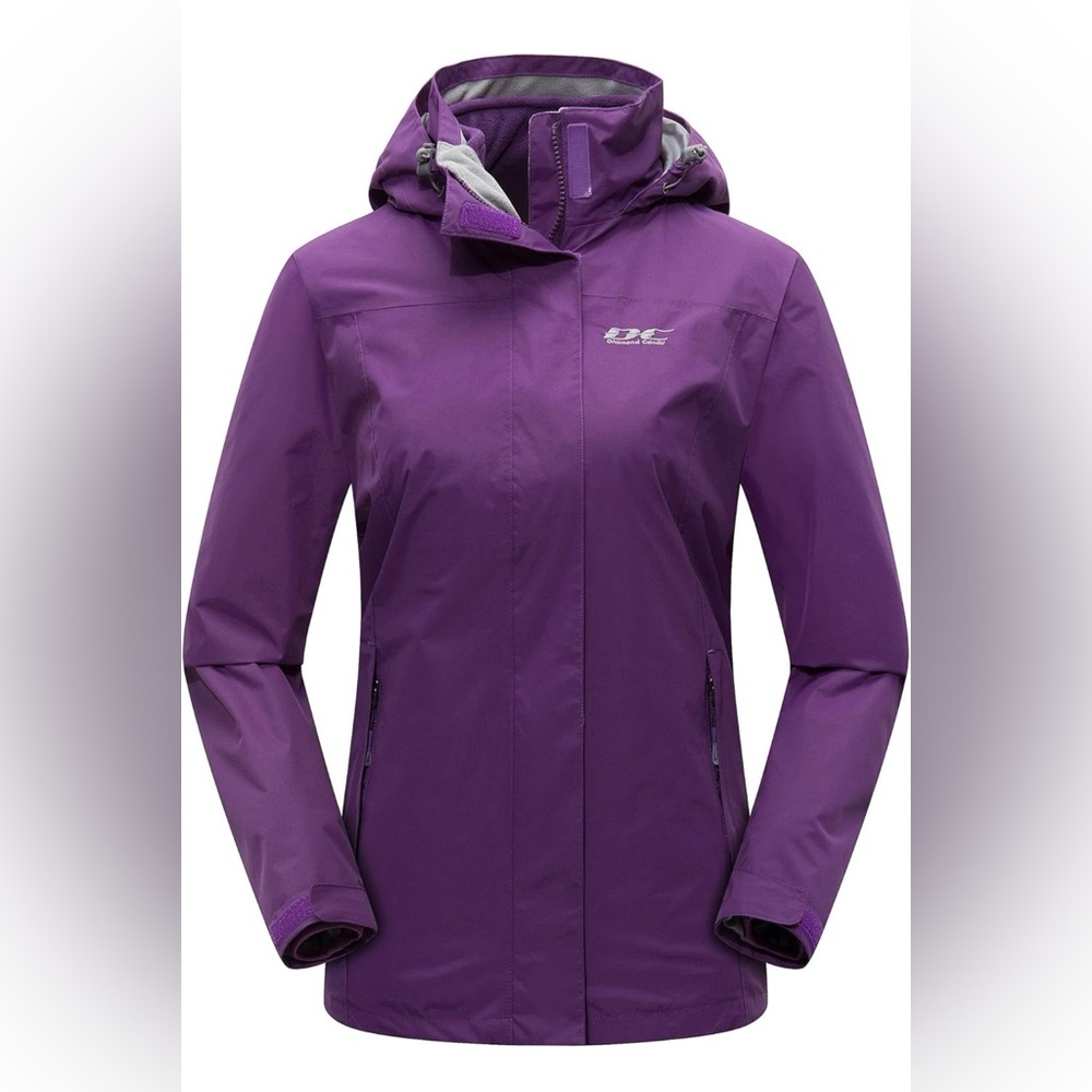 Diamond Candy Womens 3-in-1 Winter Jacket Waterproof Rain Coat with Hood Warm